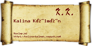 Kalina Kálmán névjegykártya