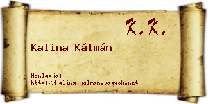 Kalina Kálmán névjegykártya