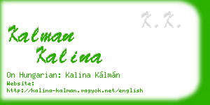 kalman kalina business card