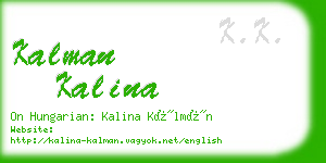 kalman kalina business card